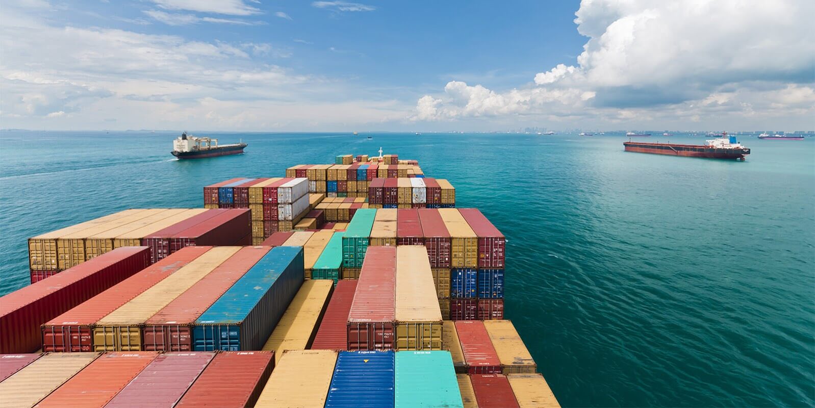 Containers op schip