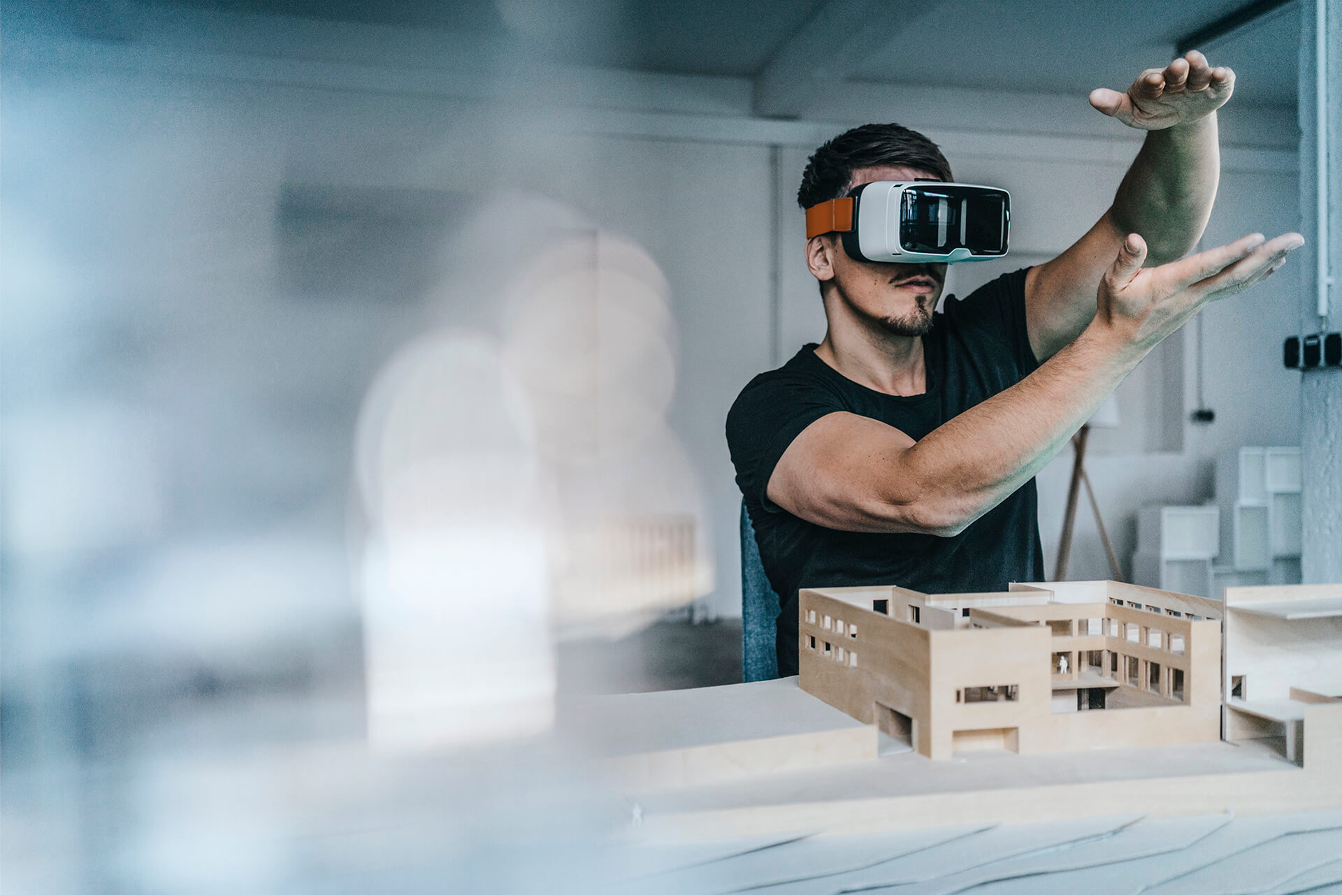 Man with VR glasses